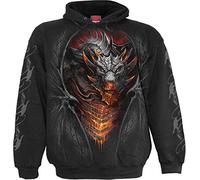Spiral Draconis Hombre Sudadera con Capucha Negro S 100% algodón Regular