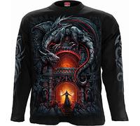 Spiral Dragon'S Lair Hombre Camiseta Manga Larga Negro 100% algodón Regular