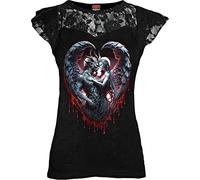 Spiral Solemn Vow Mujer Camiseta Negro S 95% Viscosa, 5% elastán Regular
