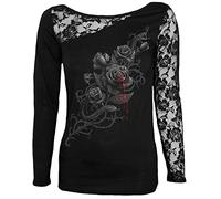 Spiral Fatal Attraction Mujer Camiseta Manga Larga Negro S 95% Viscosa, 5% elastán Regular