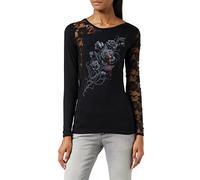 Spiral - Fatal Attraction - Top con un Hombro de Encaje - Negro - XL