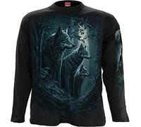 Spiral Forest Guardians Hombre Camiseta Manga Larga Negro L 100% algodón Regular