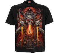 Spiral Gates of Hell Hombre Camiseta Negro vorne Bedruckt, Hinten Bedruckt Regul