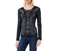Spiral - Gothess Wrap - Top de Corte Holgado - Estampado Integral - Negro - S
