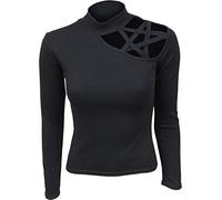 Spiral Gothic Elegance Mujer Camiseta Manga Larga Negro XXL 100% algodón Regular