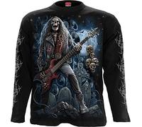 Spiral Grim Rocker Hombre Camiseta Manga Larga Negro 100% algodón Regular