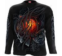 Spiral Live Loud Hombre Camiseta Manga Larga Negro 100% algodón Regular