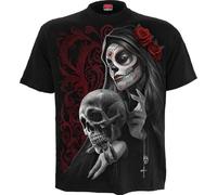 Spiral Love Is Dead Hombre Camiseta Negro L 100% algodón Vorne Bedruckt, Hinten Bedruckt Regular