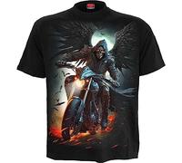 Spiral Night Rider Hombre Camiseta Negro M 100% algodón Regular