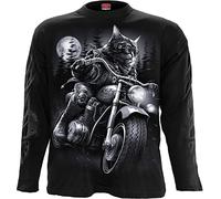 Spiral Nine Lives Hombre Camiseta Manga Larga Negro 100% algodón Regular