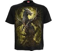 Spiral Oak Dragon Hombre Camiseta Negro XXL 100% algodón Regular