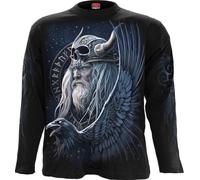 Spiral Odin's Warrior Hombre Camiseta Manga Larga Negro M 100% algodón Regular