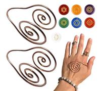 Spiral Palm Hand Ring - 2 Pieces Metal Meditation Jewelry For Stress Relief, Adjustable Finger Accessory With Smooth Rotation, Mindfulness Supplies For Youth Teens Kids Boys Girls Family Friends