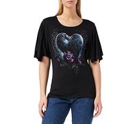 Spiral Raven Heart Mujer Camiseta Negro XL 95% Viscosa, 5% elastán Estrechos