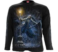 Spiral Reaping in The Rain Hombre Camiseta Manga Larga Negro L 100% algodón Regular