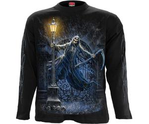 Spiral Reaping in The Rain Hombre Camiseta Manga Larga Negro L 100% algodón Regular