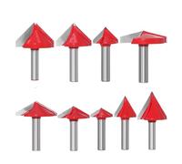 spiral router bit, Vástago de 8 mm 60 90 120 grados Cuchillo 3D en forma de V Grabado por computadora Fresado de carpintería,for cutting(2Pcs 60 degree)