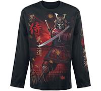 Spiral Samurai Hombre Camiseta Manga Larga Negro Regular L Negro