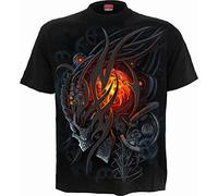 Spiral Steampunk Skull Hombre Camiseta Negro S 100% algodón Regular