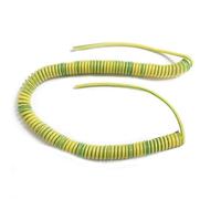 Spiral Telescopic Spring Coil Power Circuit Cable Single Core 2.5mm² Yellow Green Grounding 3 Meters