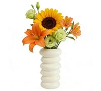 Spiral Vase For Table - Contemporary Curved Floral Display Vessel, Designer Home Decor Pot, Ornament Fresh Or Artificial Flowers | Coffee Table, Bookshelf, Office Desk, Hallway Styling