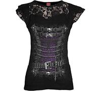 Spiral Waisted Corset Mujer Camiseta Negro L 95% Viscosa, 5% elastán Estrechos