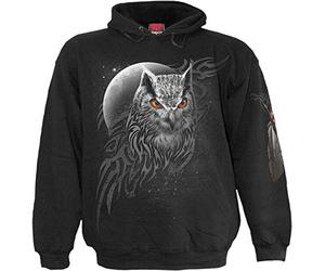 Spiral Wings of Wisdom Hombre Sudadera con Capucha Negro M 100% algodón Regular