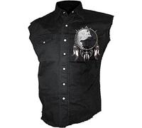 Spiral - Wolf Chi - Chaleco Lavado a la Piedra - Negro - 3XL
