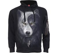 Spiral Wolf Chi Hombre Sudadera con Capucha Negro XL 100% algodón Regular