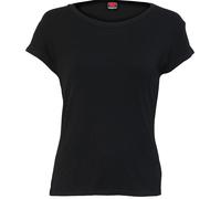 Spiral Women's Urban Fashion - Boatneck Cap Sleeve Top Black M Black (Black 001)