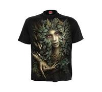 Spiral Woodland Queen Hombre Camiseta Negro L 100% algodón Regular