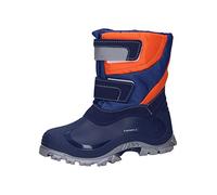 Spirale Simon, Botas de Nieve Niños, Botas de Invierno con Plantilla de Fieltro de Doble Capa y Suave Lana Natural, Naranja Azul, 24 EU