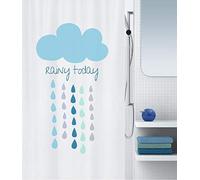 Spirella, Azul colección Cloud, Cortina de Ducha Textil 180 x 200, 100% Polyester, poliéster, x cm