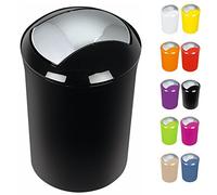 Spirella 1014388 Sydney-Papelera con Tapa basculante, Color Negro