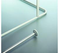 Spirella 1032145 Magic-Soporte de Techo para raíl de Cortina de Ducha (Aluminio, 60 cm), Color Plateado y Blanco