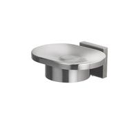 Spirella 11.5 x 10 x 4.5 cm, Gris Oscuro colección Nyo, Bandeja para pastilla de jabón con soporte, Acero inoxidable