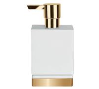 Spirella Dispensador de jabón líquido colección Roma Porcelana 17 x 4,5 x 9 cm Blanco/Dorado