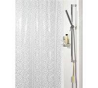 Spirella 180 x 200, Blanco colección Galet, Cortina de ducha textil, 100% Polyester, PVC