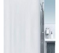 Spirella 180 x 200, Blanco colección Twill, Cortina de Ducha Textil, 100% Polyester, PVC