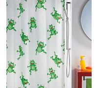 Spirella 180 x 200, colección Frogtime, Cortina de Ducha Textil, 100% Polyester, Verde/Negro