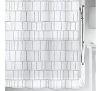 Spirella 180 x 200, Negro colección Construct, Cortina de Ducha Textil, 100% Polyester, PEVA