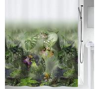 Spirella Jungle, 180 x 200, colección, Cortina de Ducha Textil, 100% Polyester, Verde