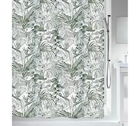 Spirella 180 x 200, Verde colección Tropic, Cortina de Ducha Textil, 100% Polyester