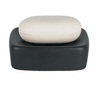 Spirella 3,5 x 10,5 x 10,5 cm, Negro colección Retro, Bandeja para Pastilla de jabón, Gres