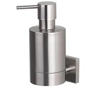 Spirella 6.5 x 9.5 x 15 cm Cromado Mate colección Nyo, Dispensador de jabón líquido con Soporte, Acero Inoxidable