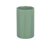 Spirella Tube Portacepillos de Dientes, Gres, Verde Oscuro, Ø7 x 11,5 cm