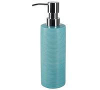 Spirella 7 x 7 x 16 cm, Azul colección Tube ribbed, Dispensador de jabón líquido, Gres