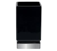 Spirella 7x6,5x12 cm, colección Roma, Portacepillos de Dientes, Gres, Multicolor, Negro/Plateado