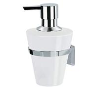 Spirella 8.5x10.5x14.5, Blanco colección MAX Light, Dispensador de jabón líquido, Metal Cromado y Porcelana