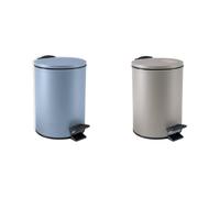 Spirella Adelar Set de 2 Papeleras 3 L Inox Azul y Topo | tapa con cierre suave, cubo interior extraíble, azul / topo